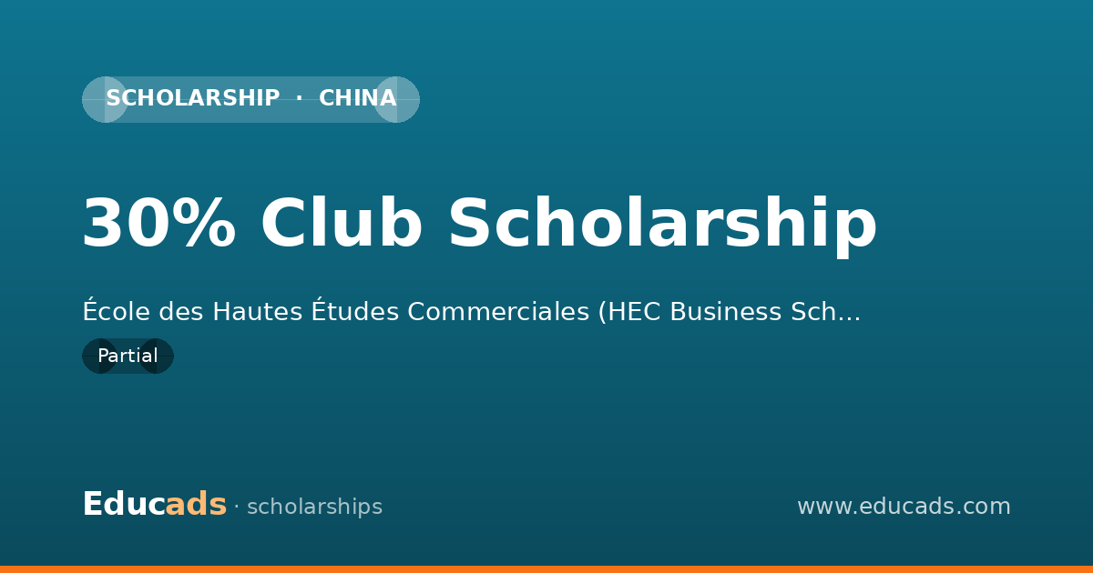 30% Club Scholarship scholarship