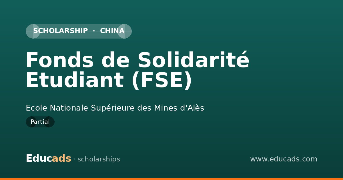 Fonds de Solidarité Etudiant (FSE) scholarship