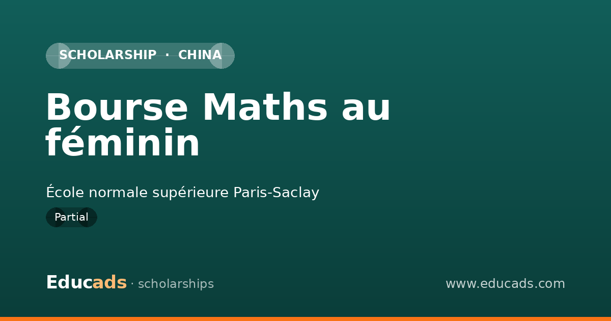 Bourse Maths au féminin scholarship