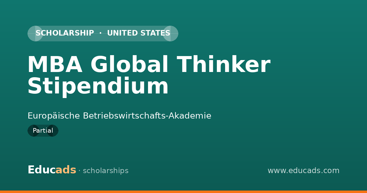 MBA Global Thinker Stipendium scholarship