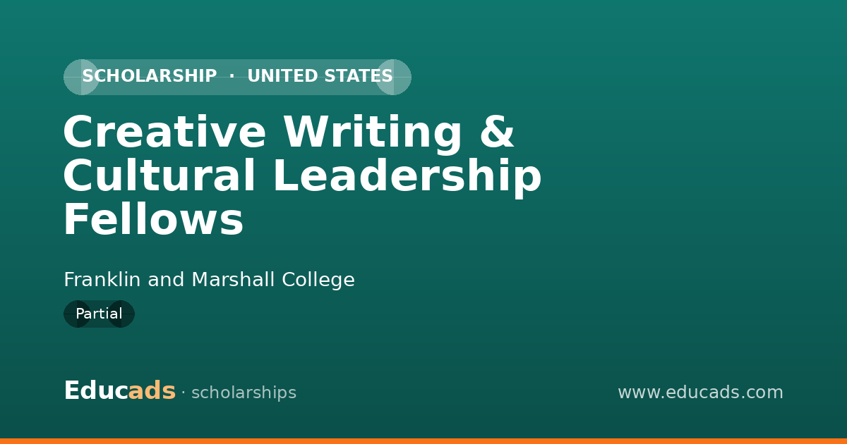 Creative Writing & Cultural Leadership Fellows scholarship
