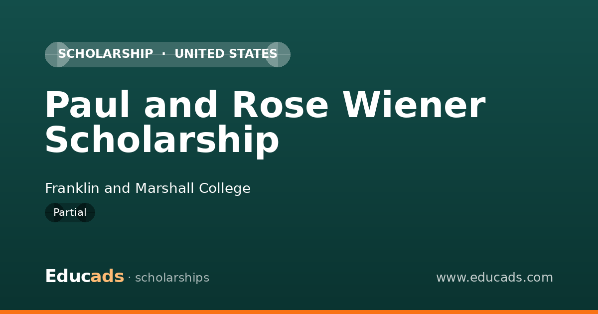 Paul and Rose Wiener Scholarship scholarship