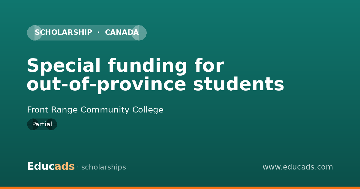 Special funding for out-of-province students scholarship