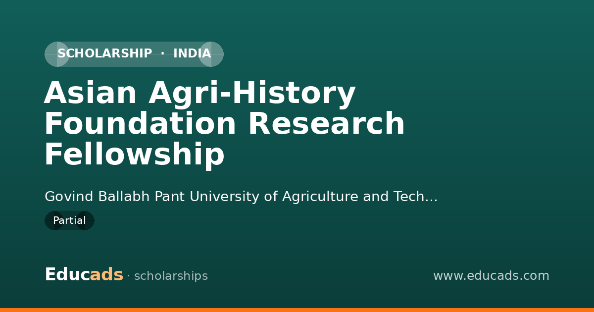 Asian Agri-History Foundation Research Fellowship scholarship