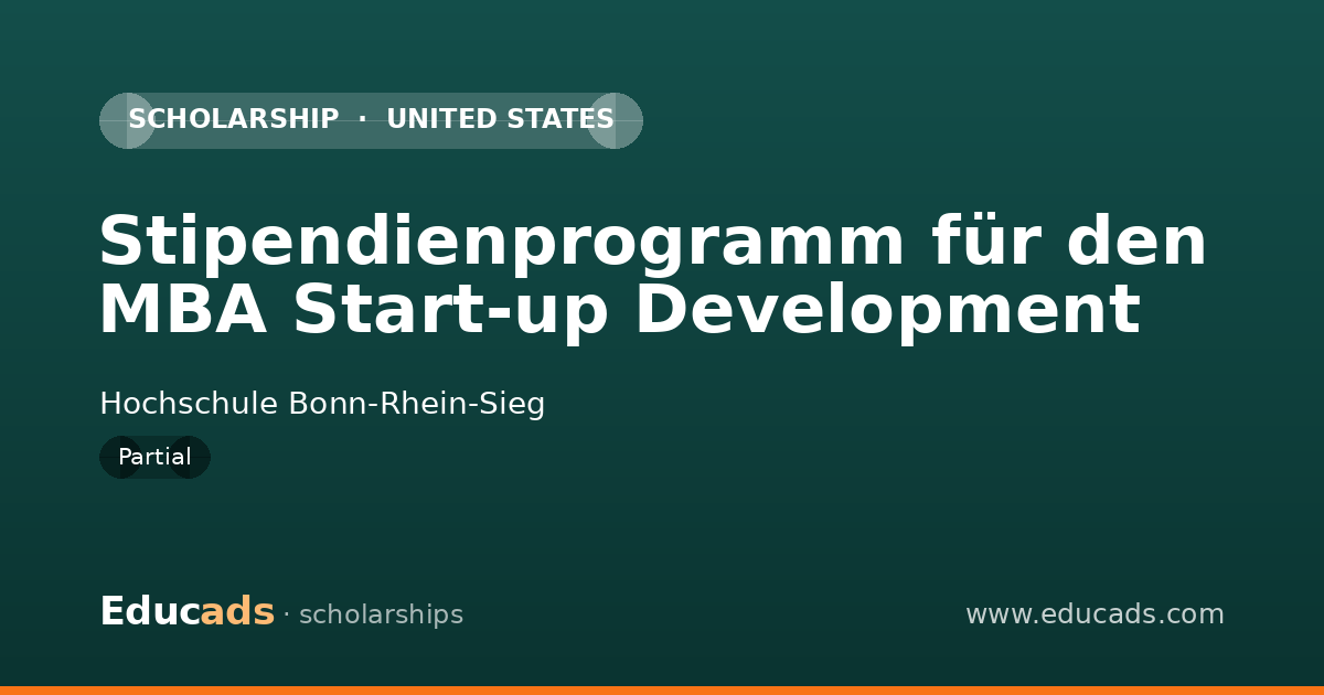 Stipendienprogramm für den MBA Start-up Development scholarship