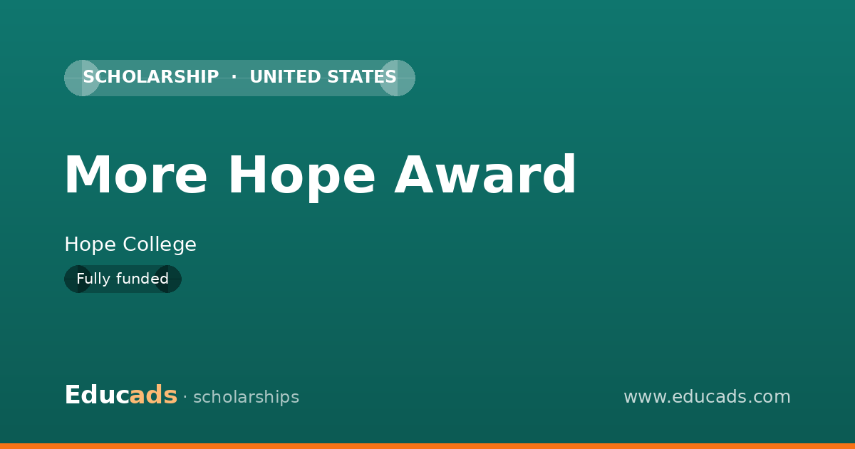 More Hope Award scholarship