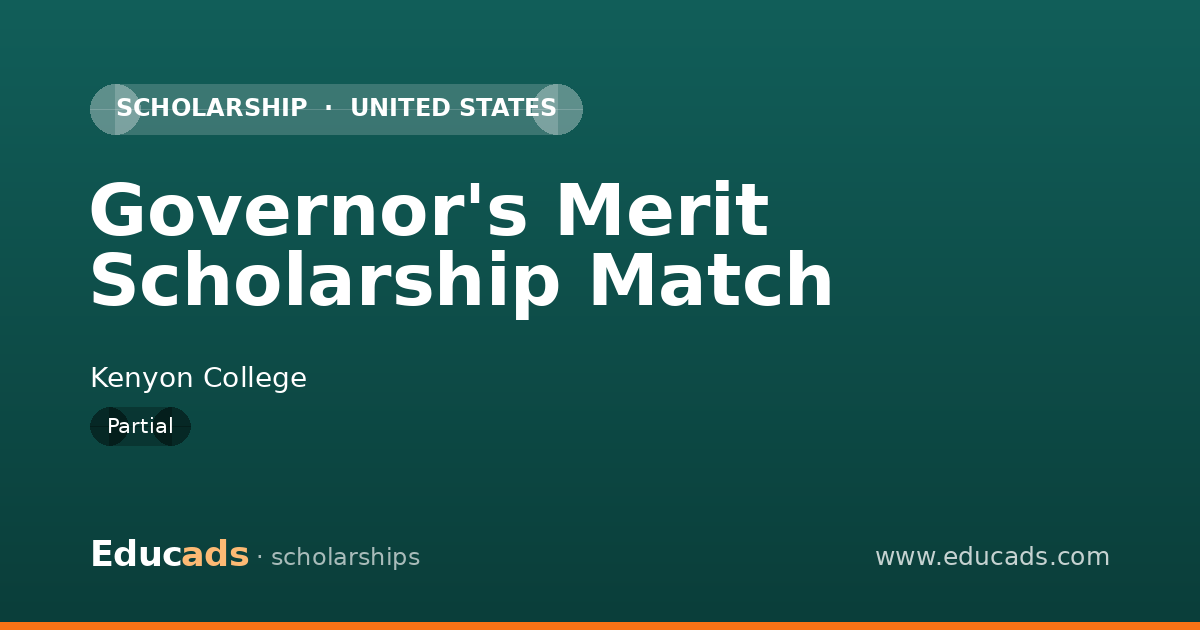 Governor's Merit Scholarship Match scholarship