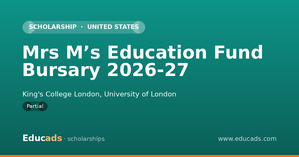 Mrs M’s Education Fund Bursary 2026-27 scholarship