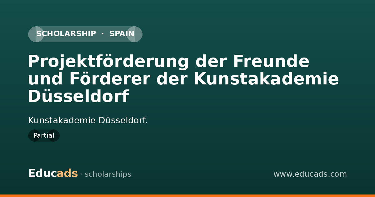 Projektförderung der Freunde und Förderer der Kunstakademie Düsseldorf scholarship