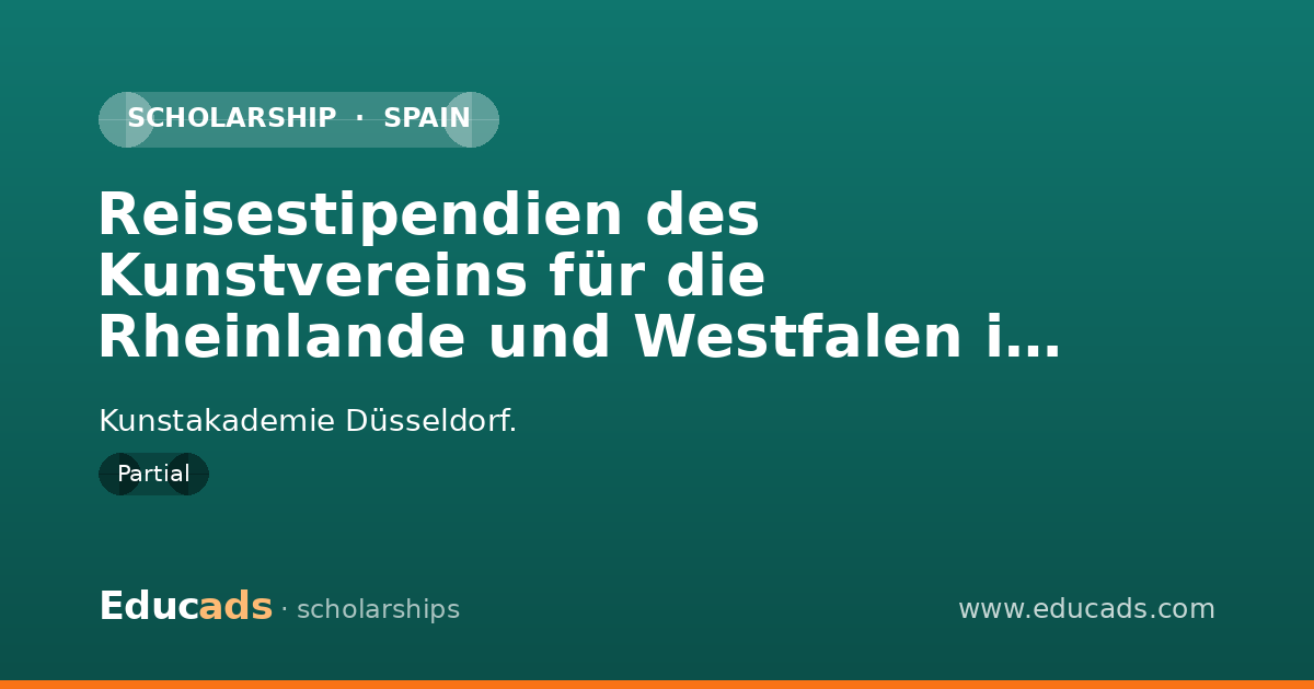 Reisestipendien des Kunstvereins für die Rheinlande und Westfalen in Kooperation mit der Kulturstiftung der Stadtsparkasse Düsseldorf scholarship