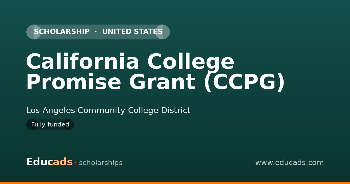 California College Promise Grant (CCPG) scholarship