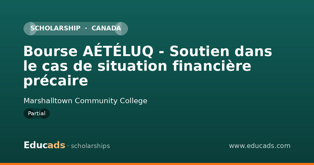 Bourse AÉTÉLUQ - Soutien dans le cas de situation financière précaire scholarship