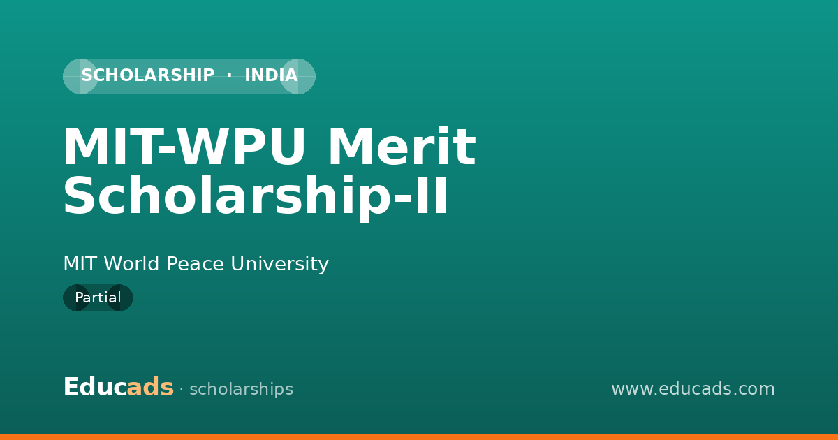MIT-WPU Merit Scholarship-II scholarship