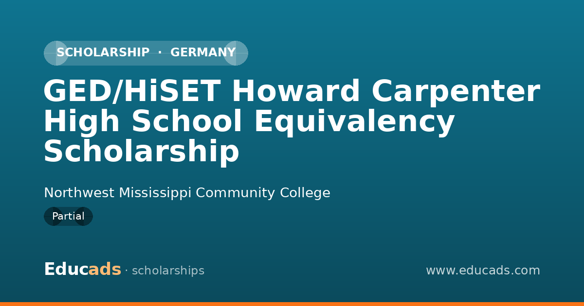 GED/HiSET Howard Carpenter High School Equivalency Scholarship scholarship