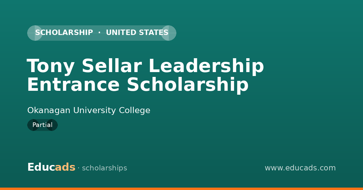 Tony Sellar Leadership Entrance Scholarship scholarship