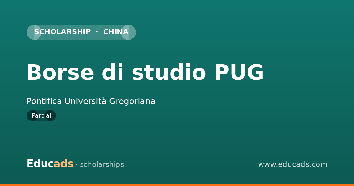 Borse di studio PUG scholarship