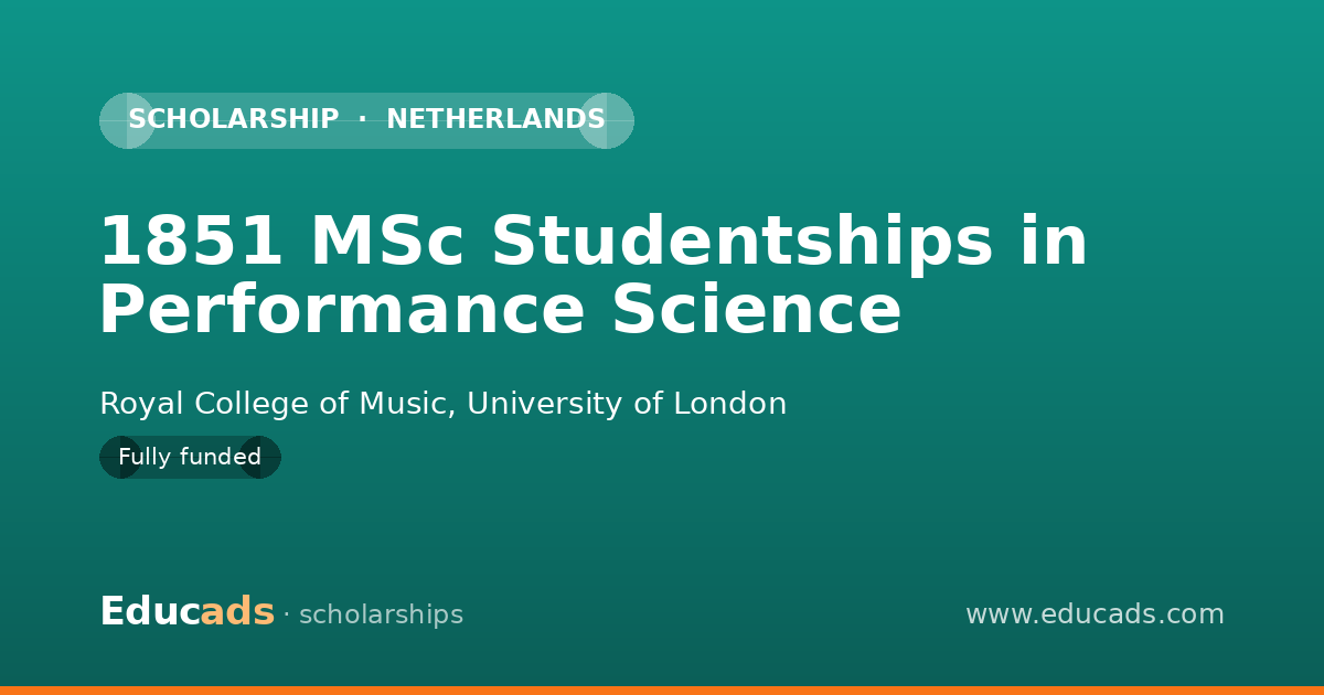 1851 MSc Studentships in Performance Science scholarship