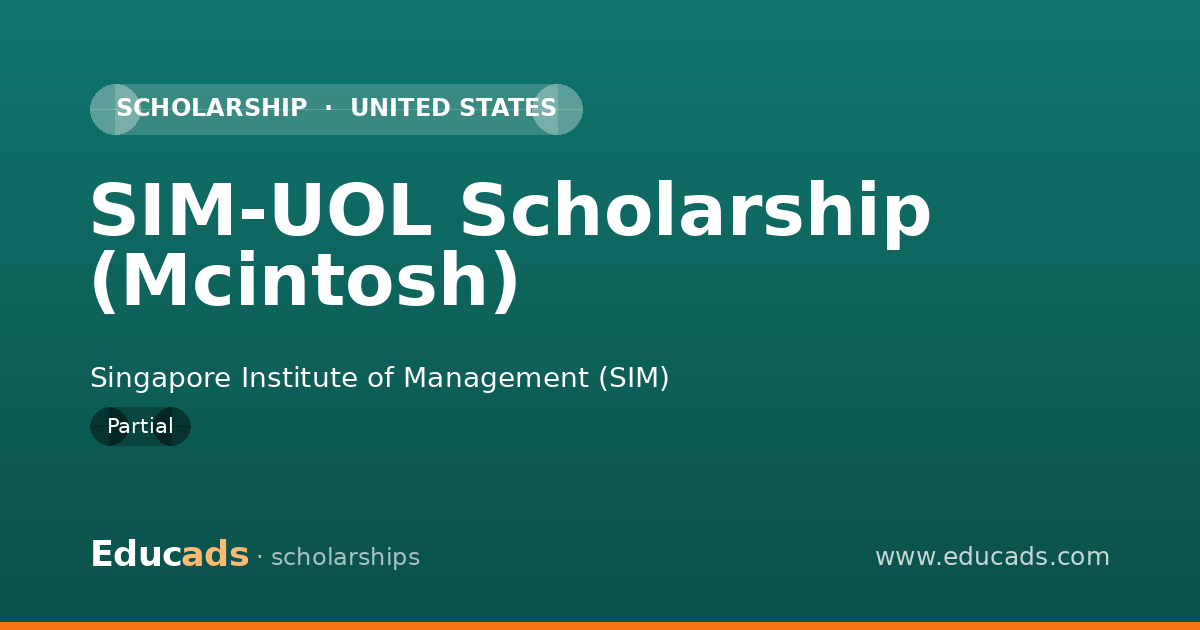 SIM-UOL Scholarship (Mcintosh) scholarship