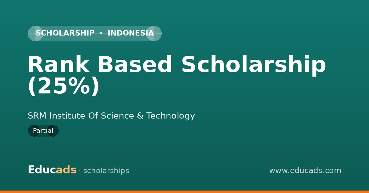 Rank Based Scholarship (25%) scholarship