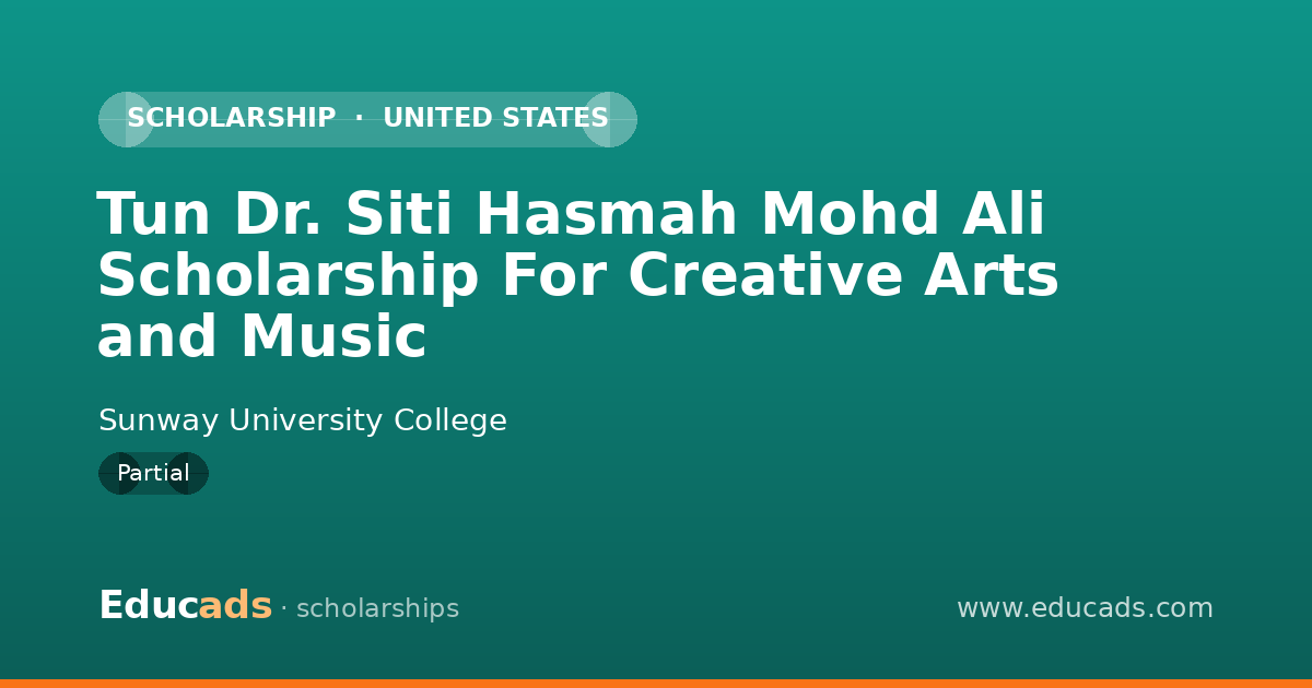 Tun Dr. Siti Hasmah Mohd Ali Scholarship For Creative Arts and Music scholarship