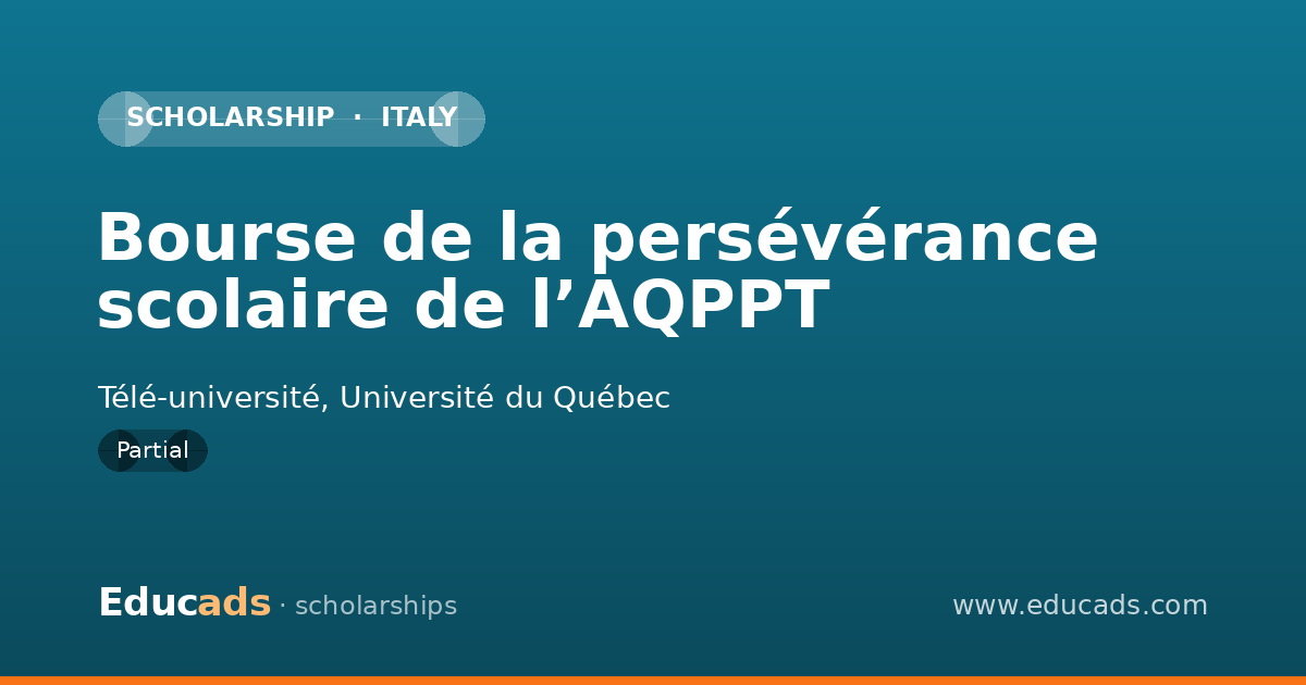 Bourse de la persévérance scolaire de l’AQPPT scholarship