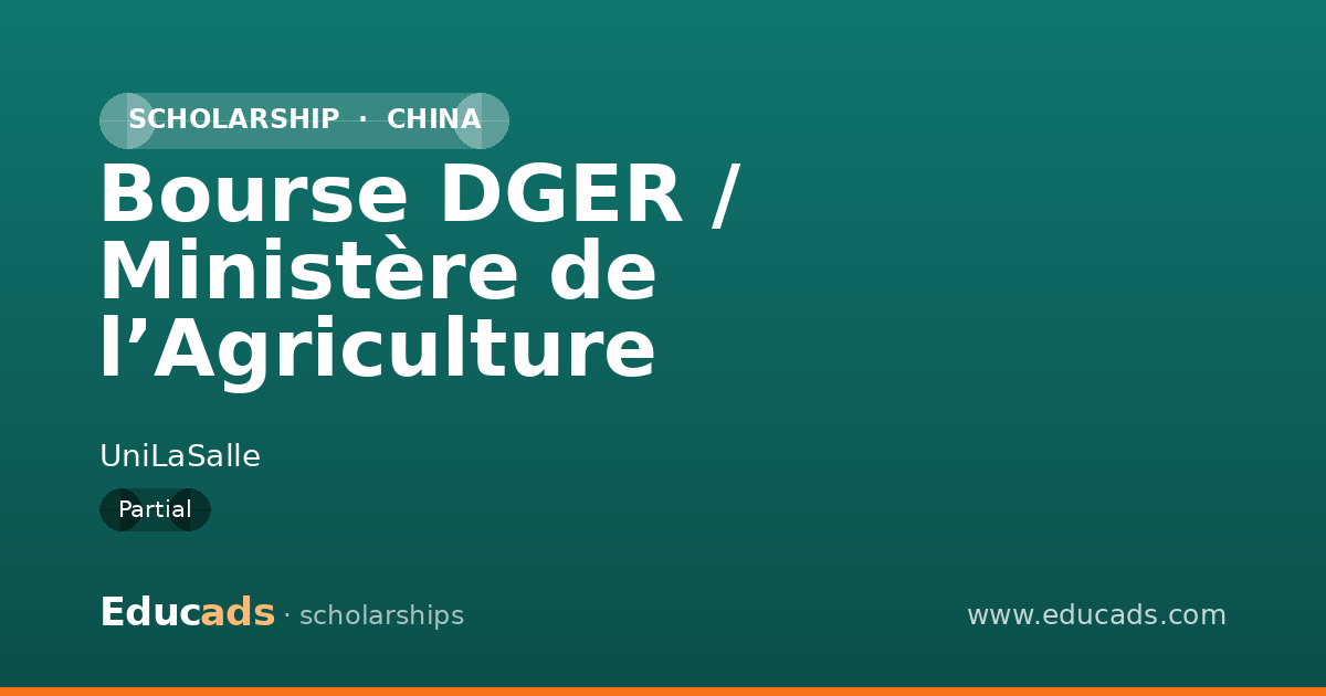 Bourse DGER / Ministère de l’Agriculture scholarship