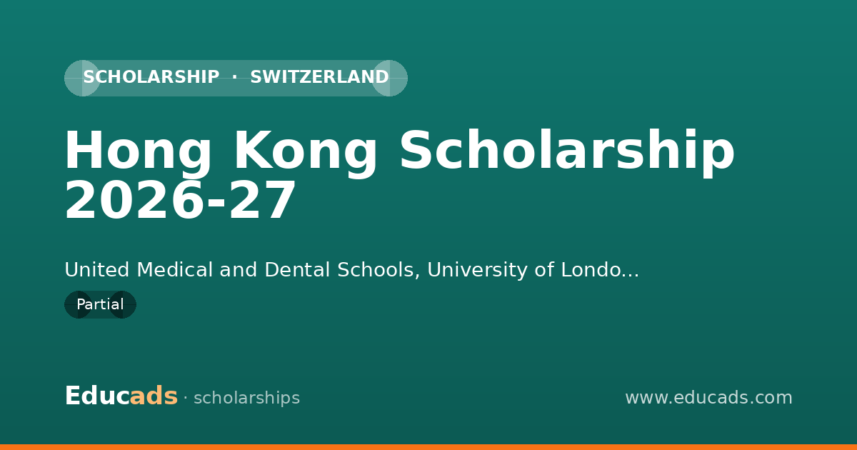 Hong Kong Scholarship 2026-27 scholarship