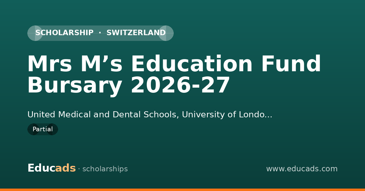 Mrs M’s Education Fund Bursary 2026-27 scholarship
