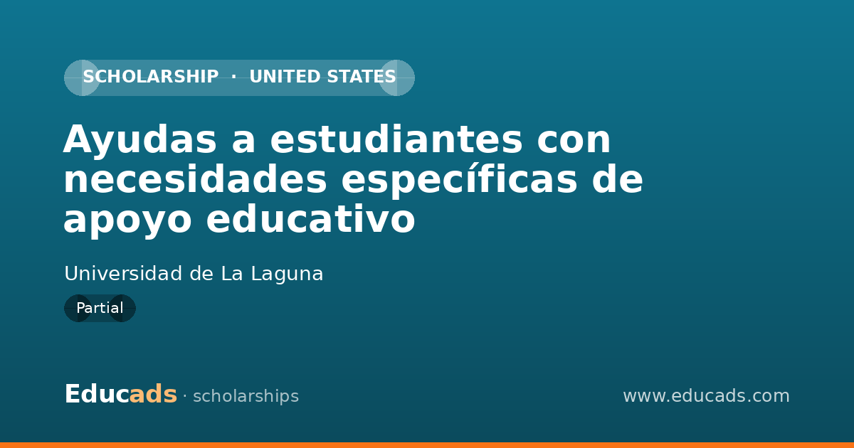 Ayudas a estudiantes con necesidades específicas de apoyo educativo scholarship