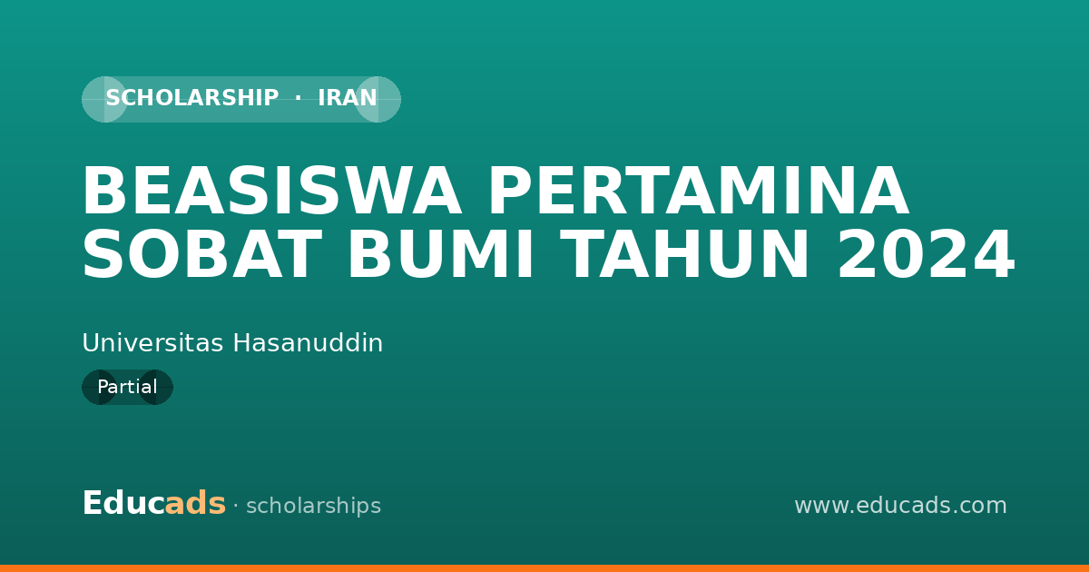 BEASISWA PERTAMINA SOBAT BUMI TAHUN 2024 scholarship