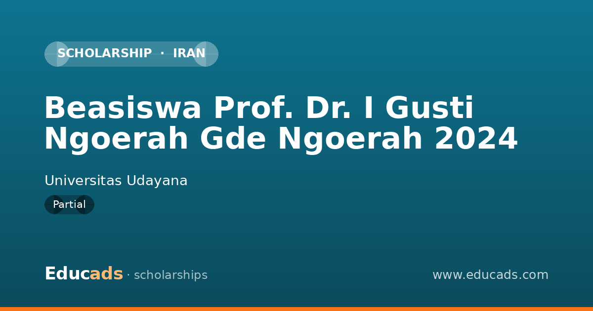 Beasiswa Prof. Dr. I Gusti Ngoerah Gde Ngoerah 2024 scholarship