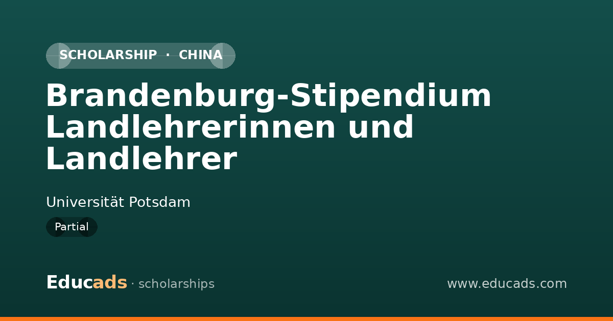 Brandenburg-Stipendium Landlehrerinnen und Landlehrer scholarship