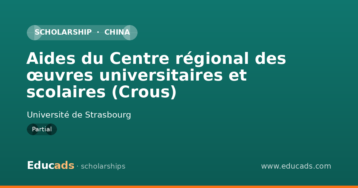 Aides du Centre régional des œuvres universitaires et scolaires (Crous) scholarship