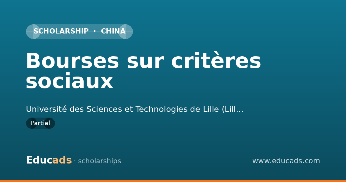 Bourses sur critères sociaux scholarship