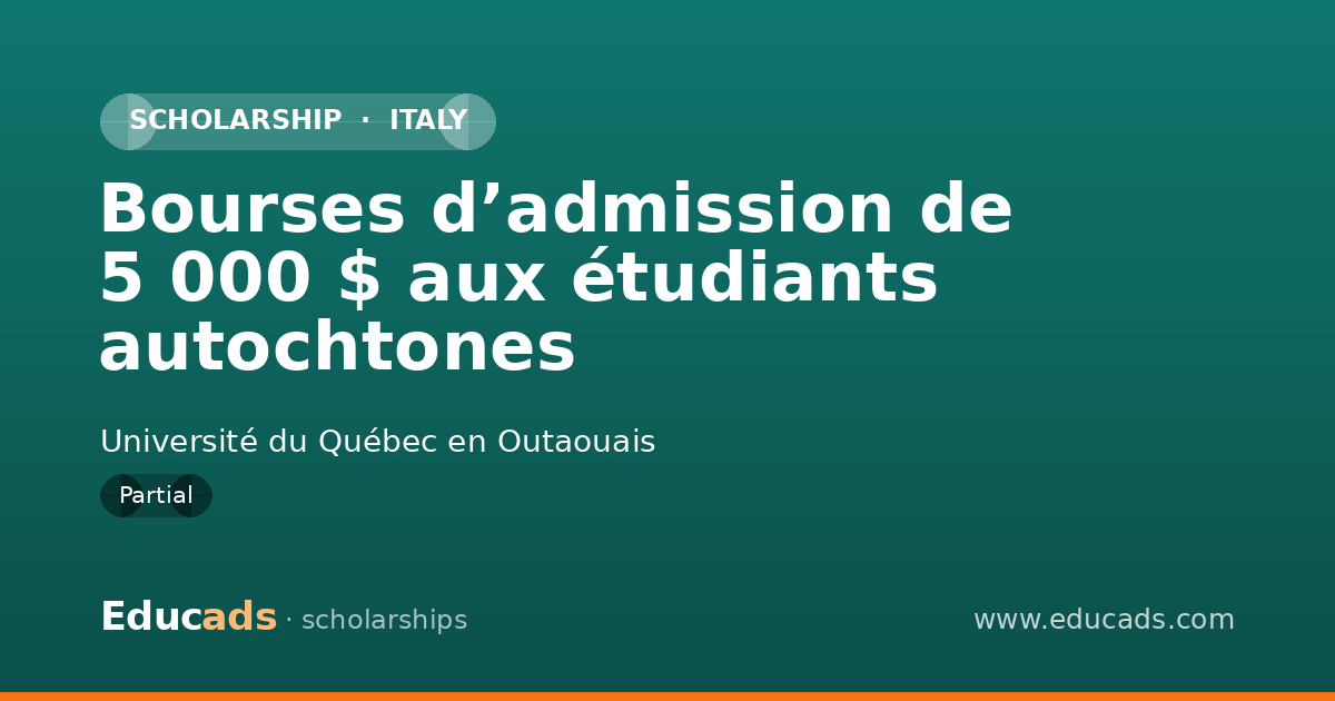 Bourses d’admission de 5 000 $ aux étudiants autochtones scholarship