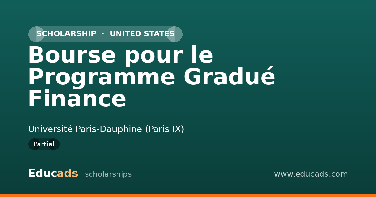 Bourse pour le Programme Gradué Finance scholarship
