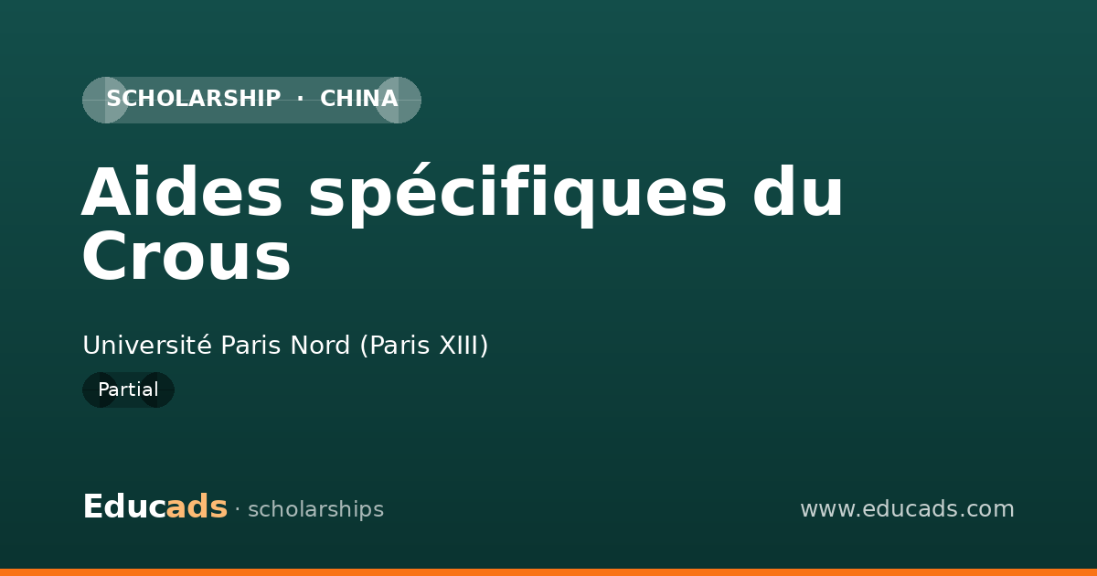 Aides spécifiques du Crous scholarship