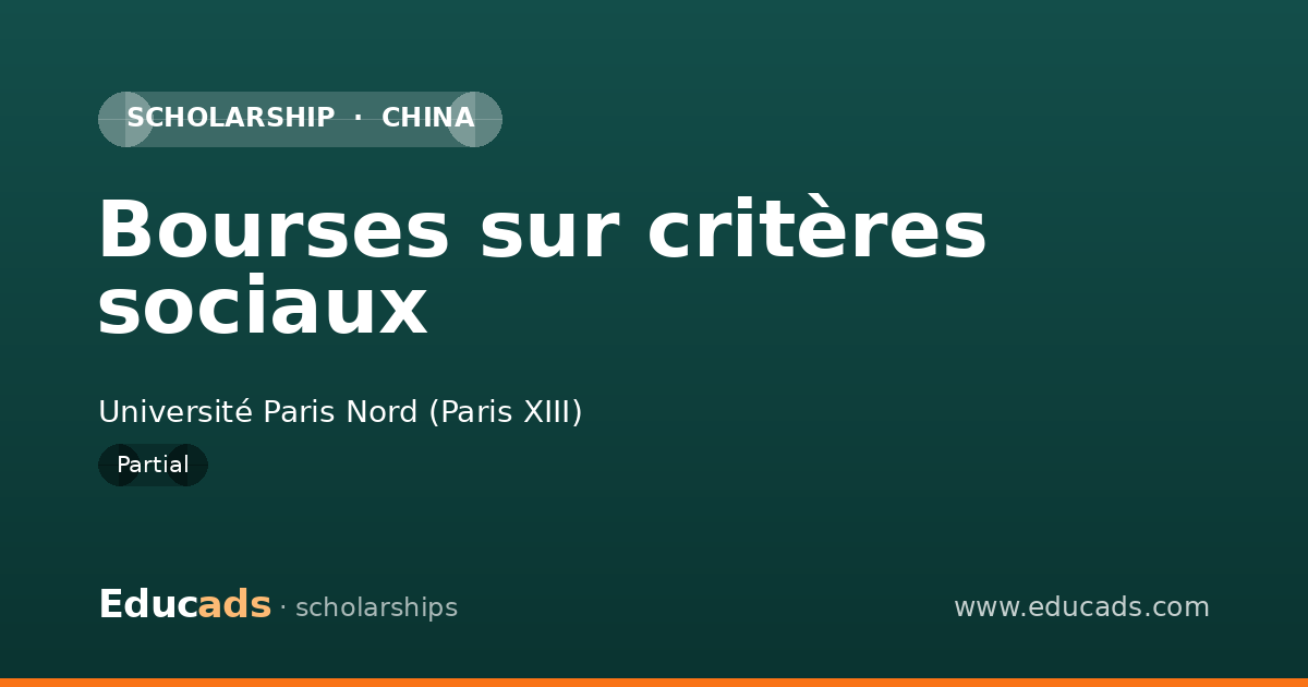 Bourses sur critères sociaux scholarship
