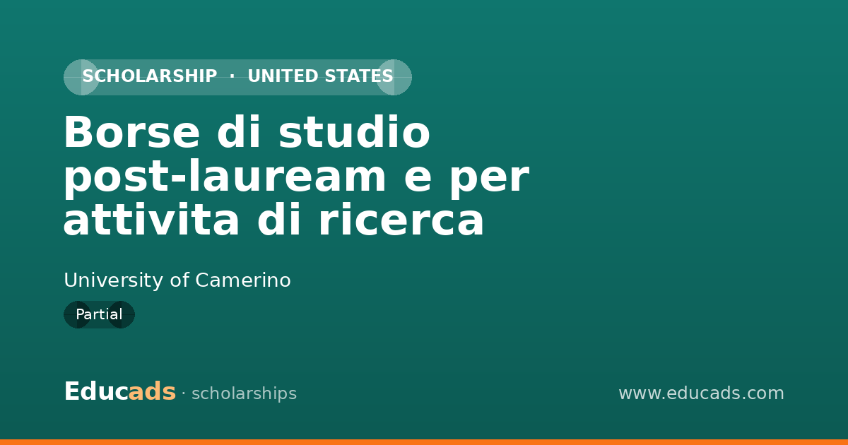 Borse di studio post-lauream e per attivita di ricerca scholarship