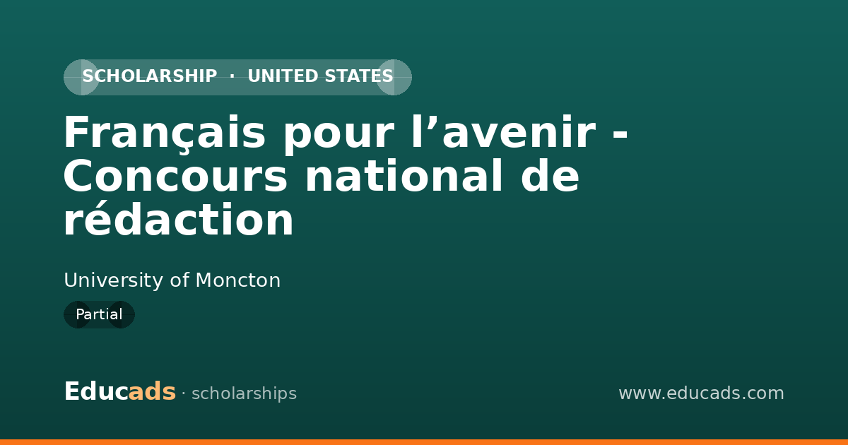 Français pour l’avenir - Concours national de rédaction scholarship
