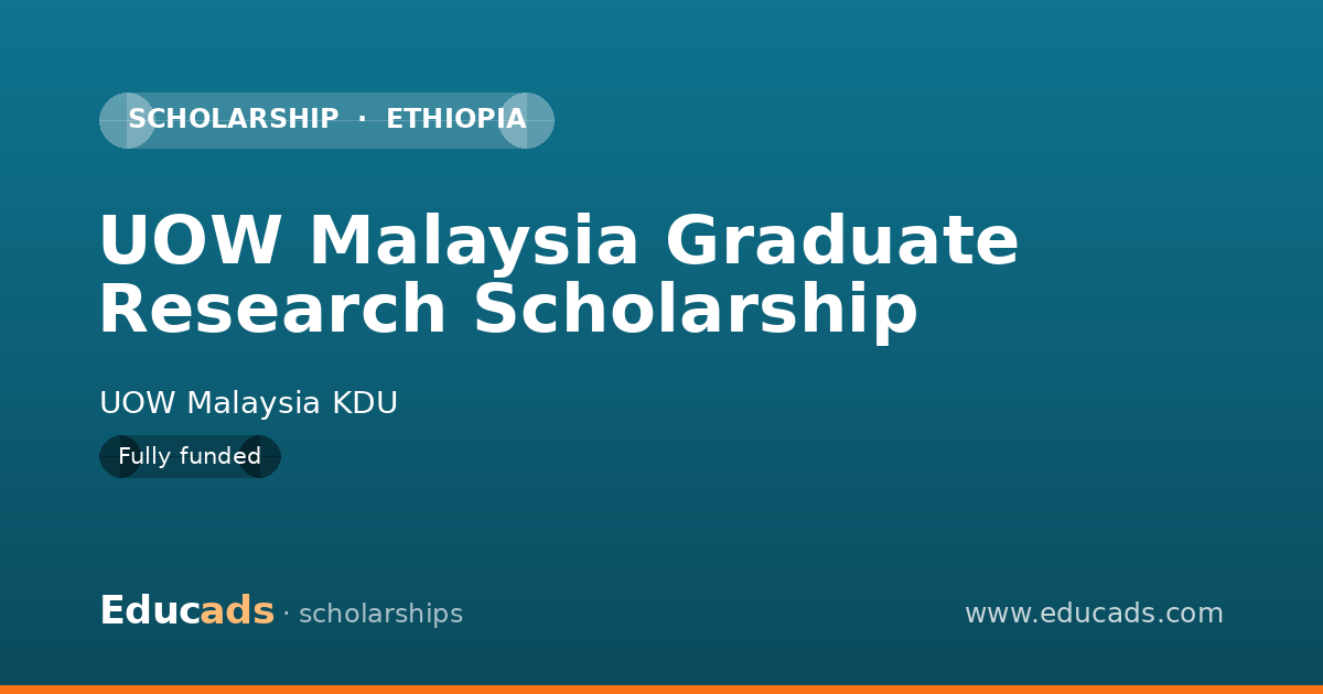 UOW Malaysia Graduate Research Scholarship scholarship
