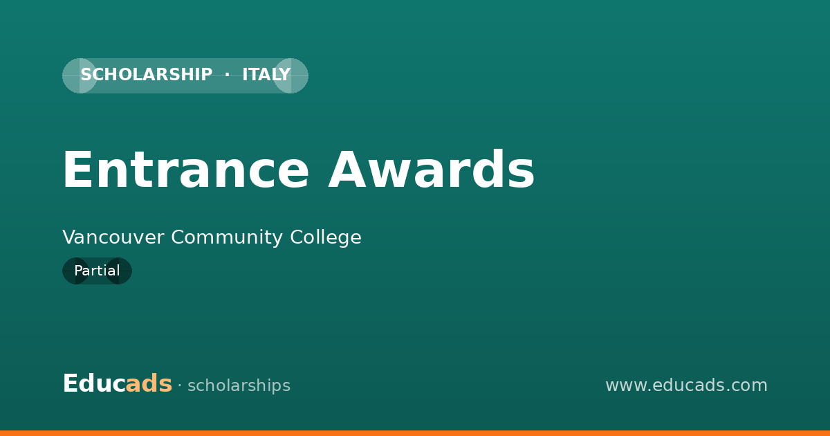 Entrance Awards scholarship