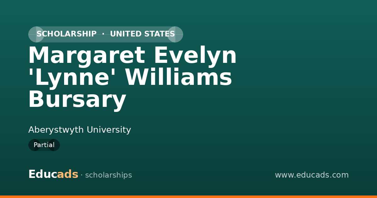 Margaret Evelyn 'Lynne' Williams Bursary scholarship