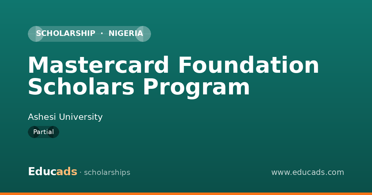 Mastercard Foundation Scholars Program scholarship