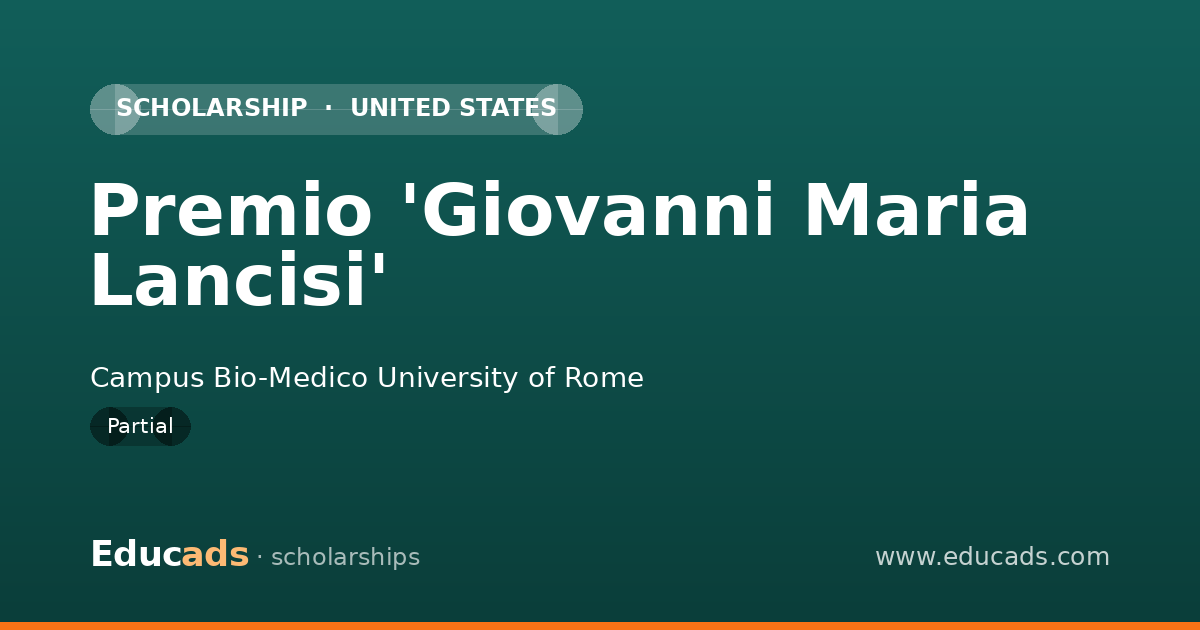 Premio 'Giovanni Maria Lancisi' scholarship