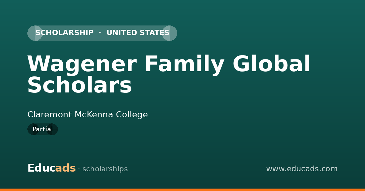 Wagener Family Global Scholars scholarship