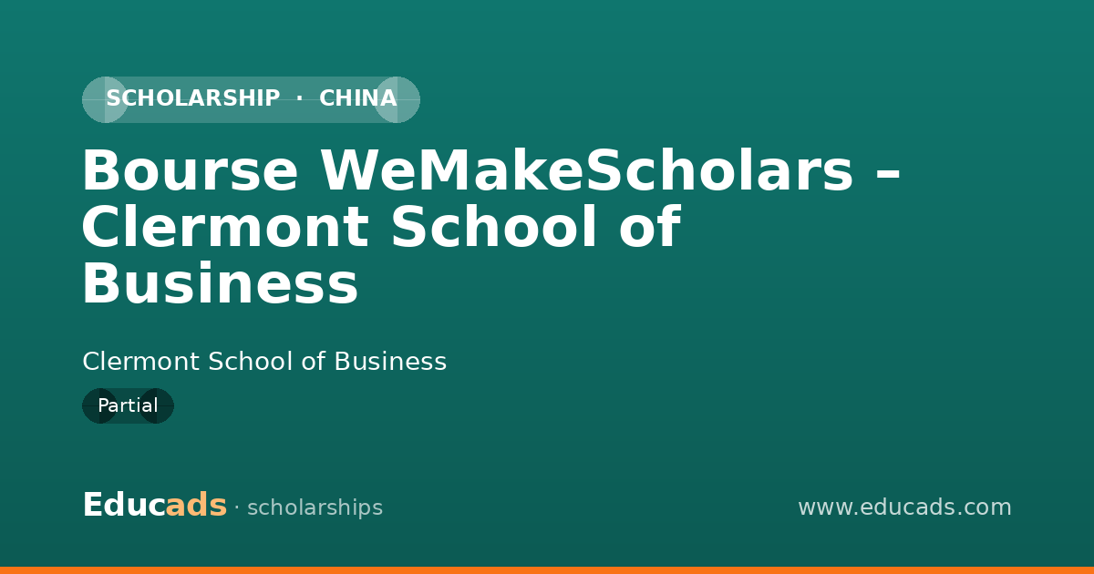 Bourse WeMakeScholars – Clermont School of Business scholarship