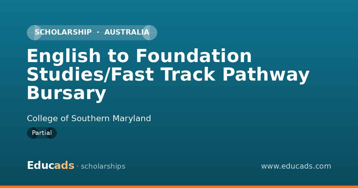 English to Foundation Studies/Fast Track Pathway Bursary scholarship