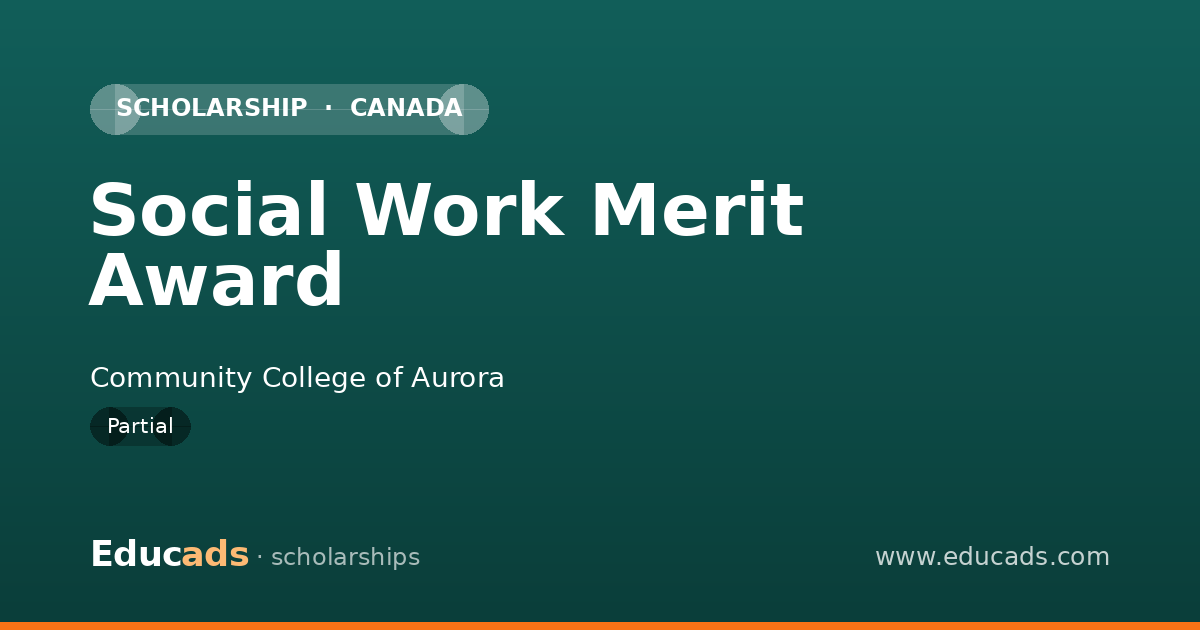 Social Work Merit Award scholarship