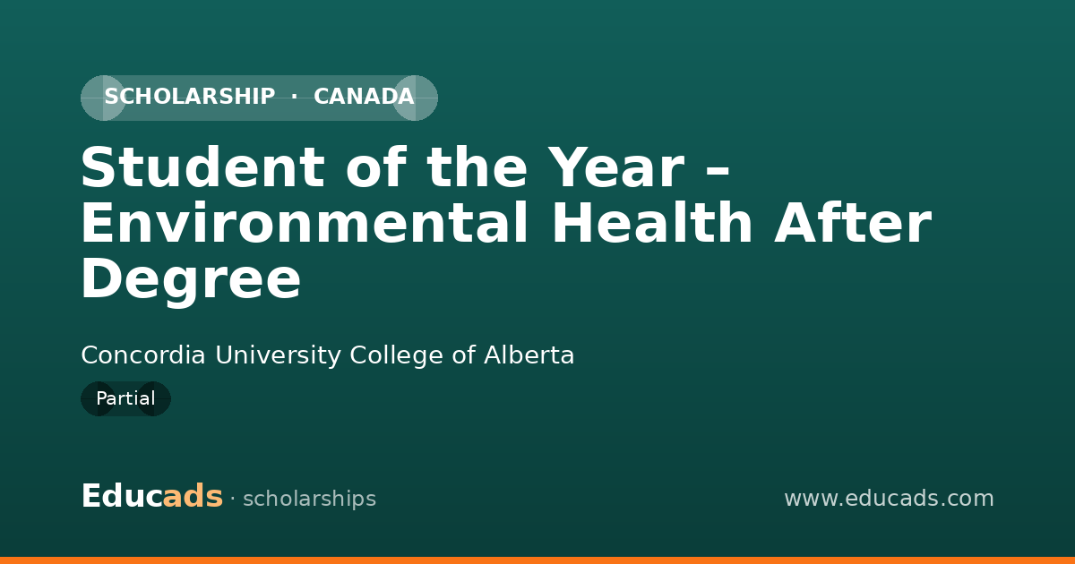 Student of the Year – Environmental Health After Degree scholarship